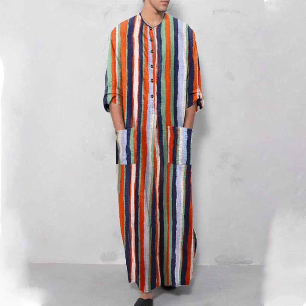Muslim Southeast Asia Loose And Simple Long Sleeve Middle East Men's Robe
