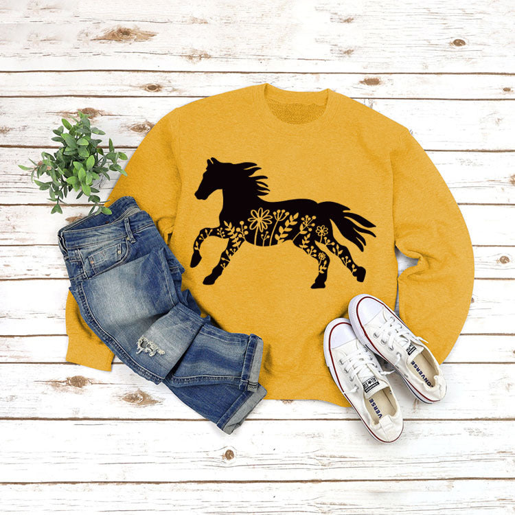 European And American Round Neck Jacket Long Sleeve Printing