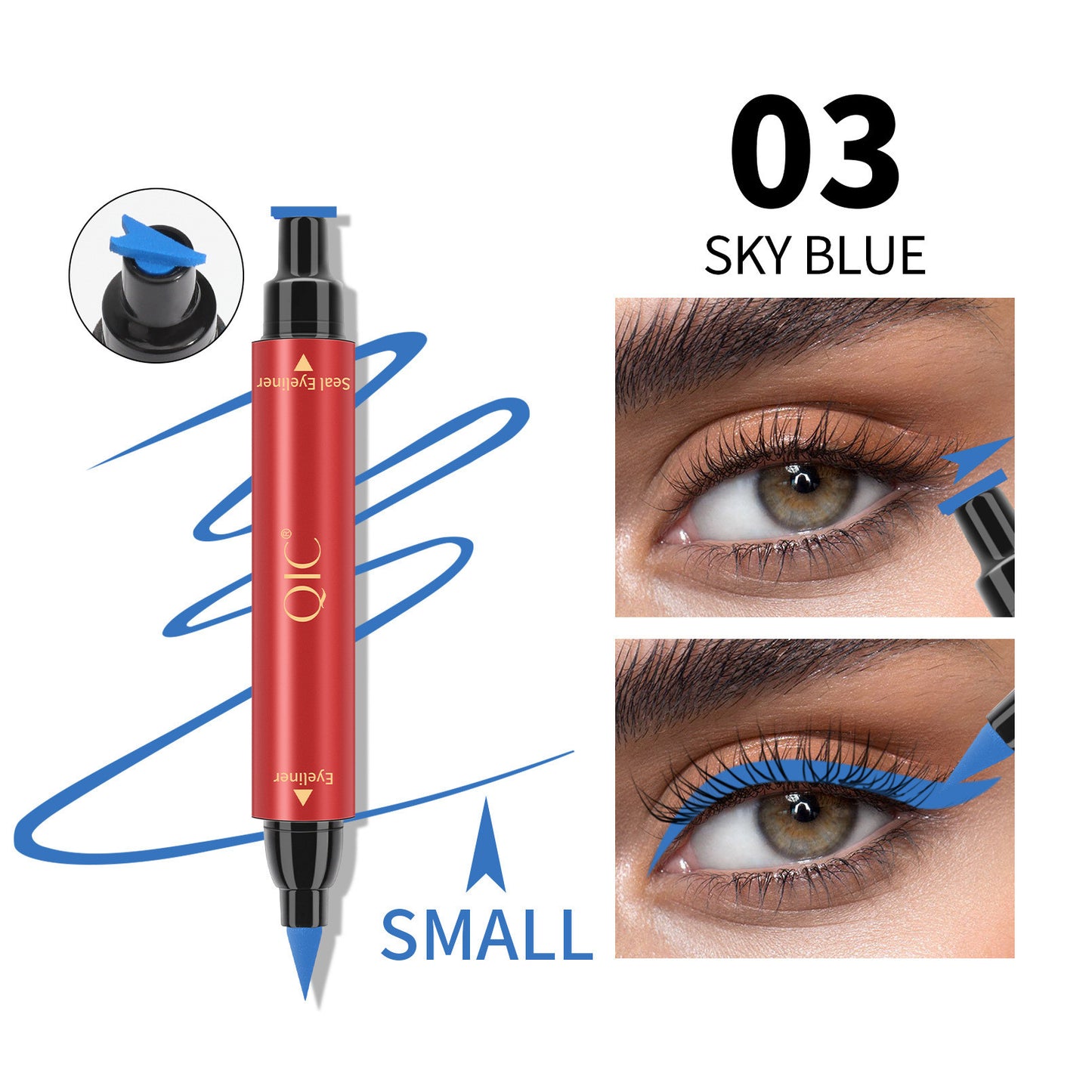 Color Double-headed Seal Eyeliner Waterproof And Sweat-proof