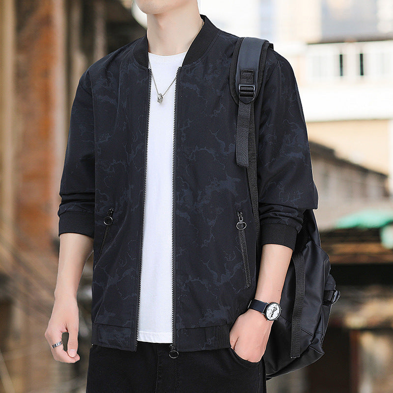 Men's Jacket Casual Baseball Uniform Pilot Zipper Jacket