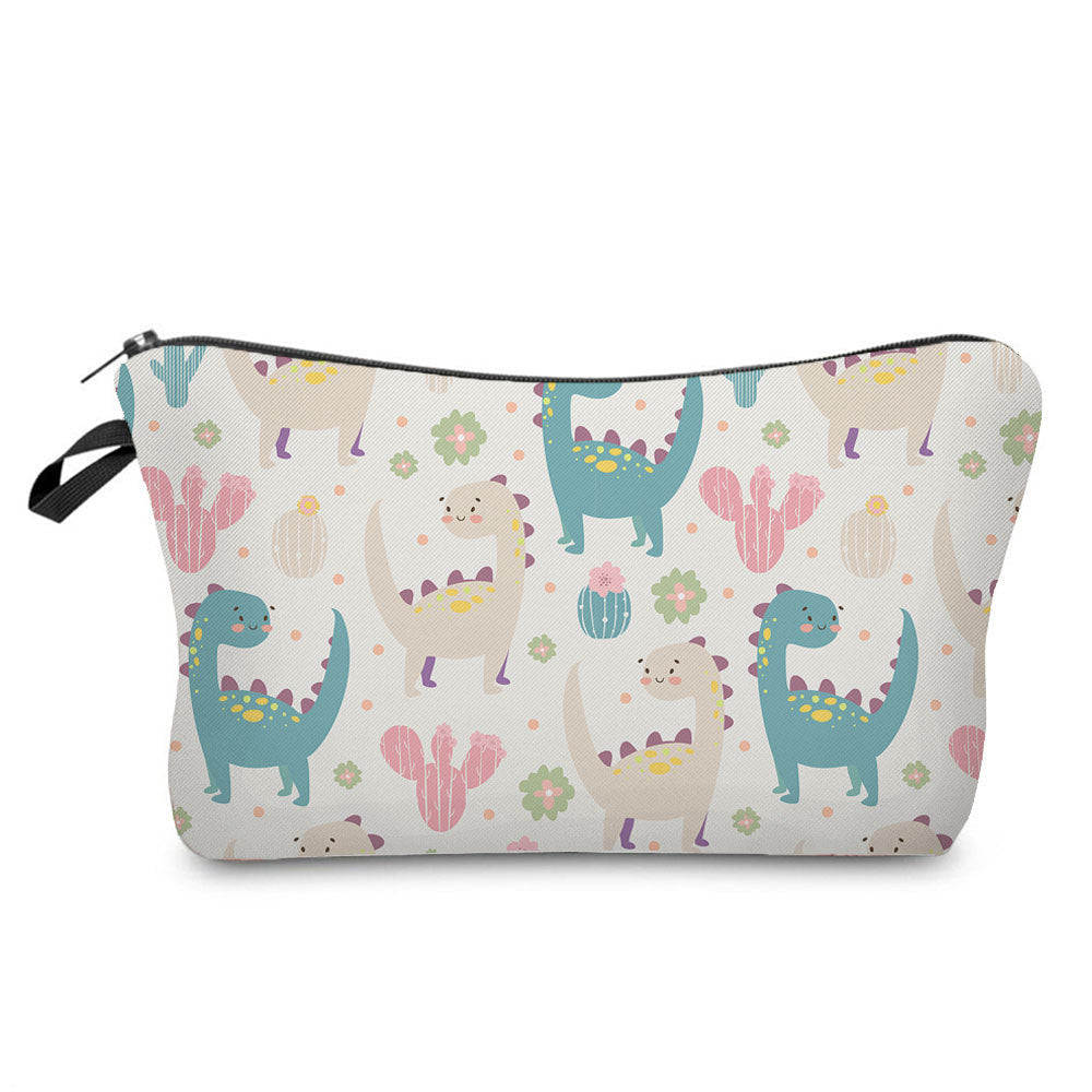Cartoon Dinosaur Print Makeup Bag