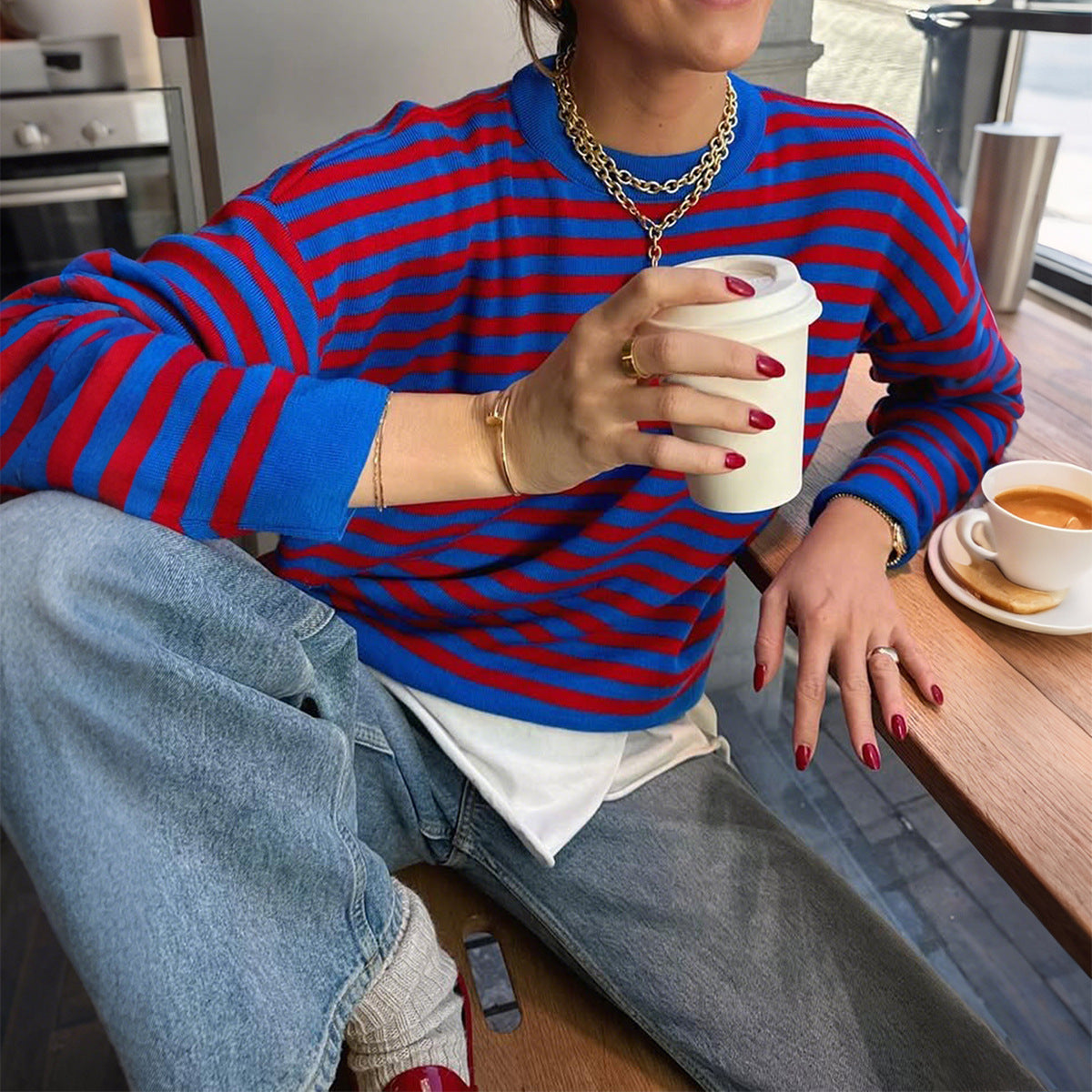 Leisure Simple Striped Long Sleeve