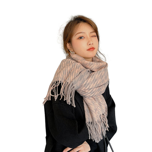 Double-faced Cashmere Woven Shawl Warm Scarf