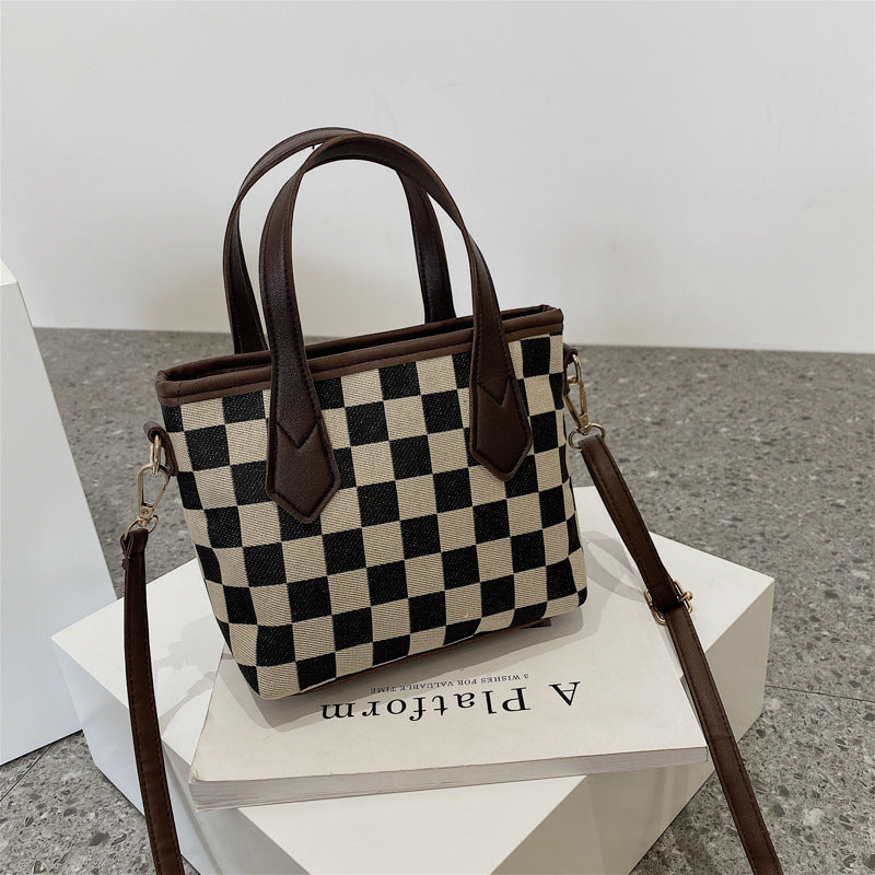 Mode Houndstooth Skuldertasker Bærbare Skakternede Håndtasker All-match Messenger Taske Dame Totes