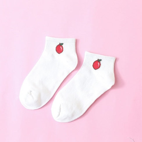Cartoon Cute Women Short Socks Spring Summer Cotton Fruit Comfortable Socks 1 PairChina