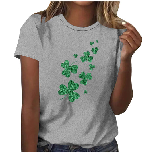 Kvinders 3D-printede løse kortærmede pullover T-shirt