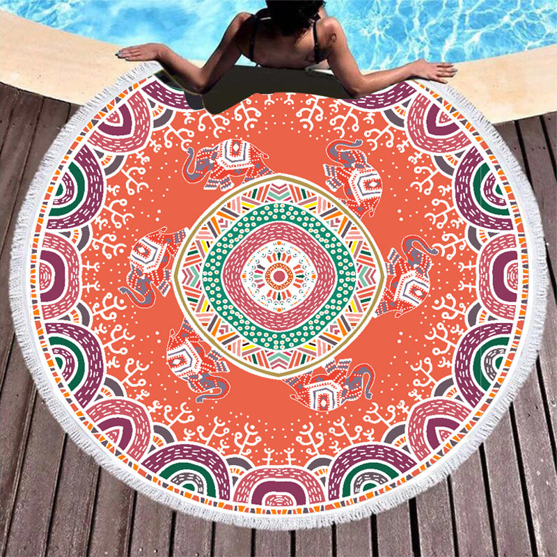 Microfiber Printed Sweat Wipe Seat Beach Towel