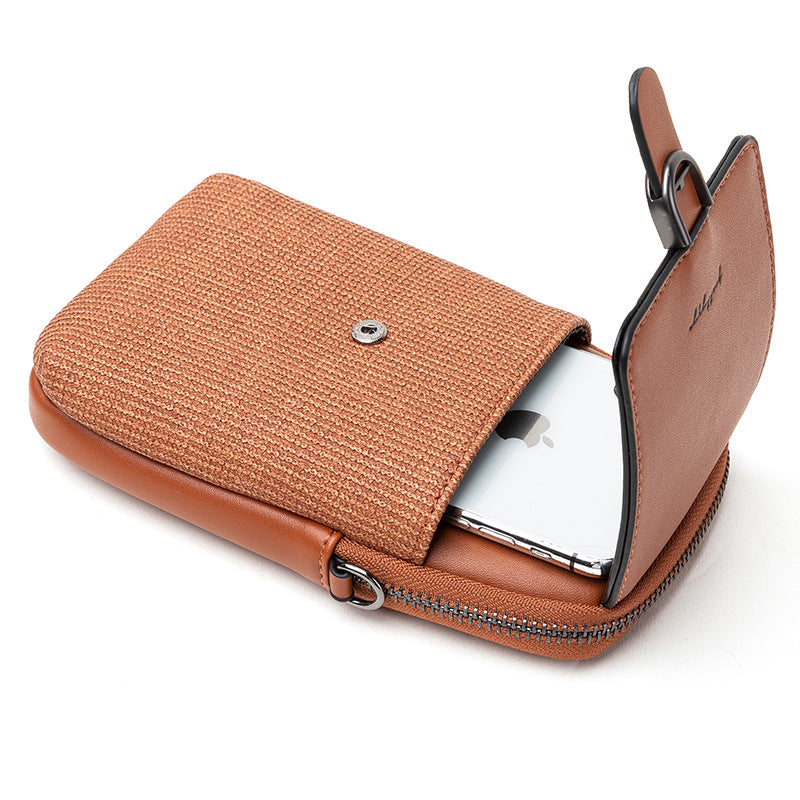 Vertical mobile phone shoulder bag