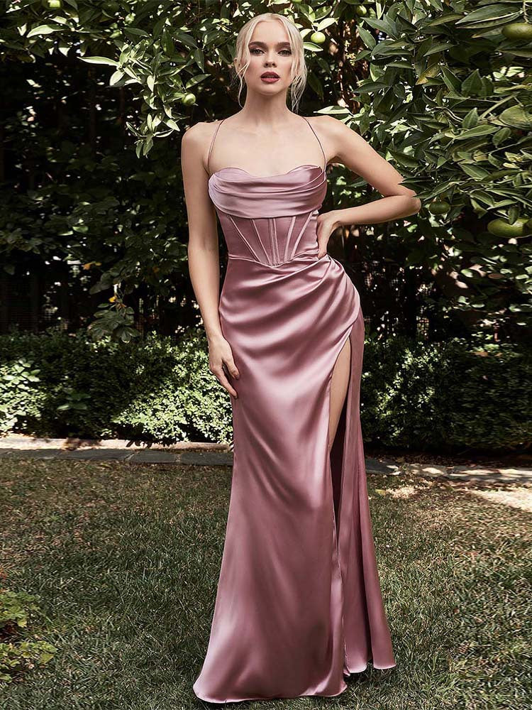 European And American-style High-waisted Side-slit Design