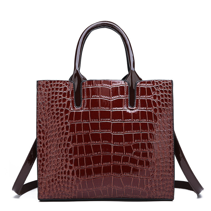 Fashion One-shoulder Diagonal Cross Portable Style Crocodile Pattern