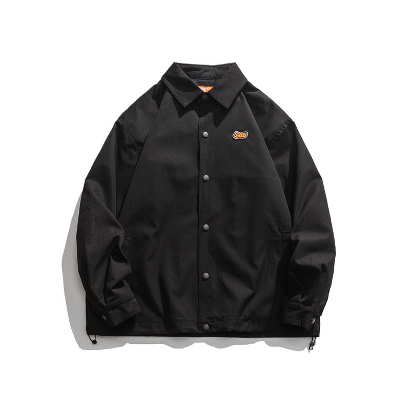 Simple Solid Color Lapel Jacket Men's Tide