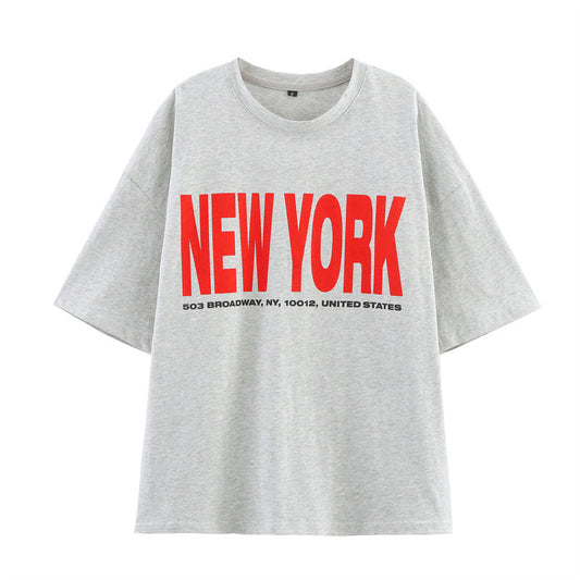 Casual Printed Round Neck Short Sleeve T-shirt
