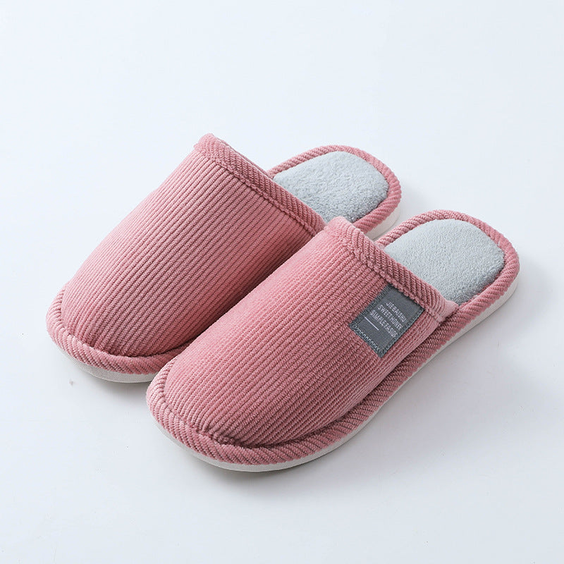 Cotton slippers female warm cute plush couple home
