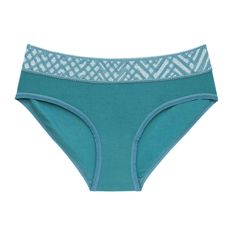 Medium and low waist underwear with lace trim