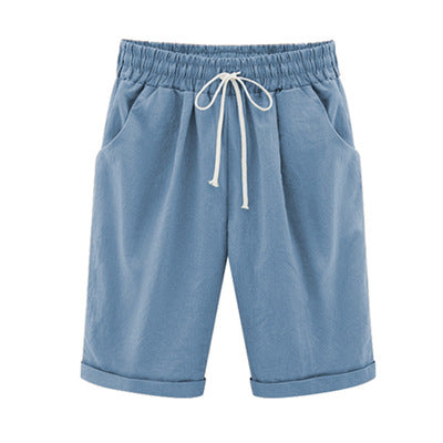 Summer casual pants, women's five-pants, thin section, wearing a pair of pants, large size