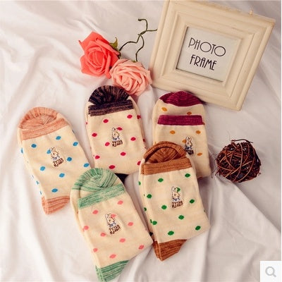 Female pure cotton shallow mouth cartoon socks