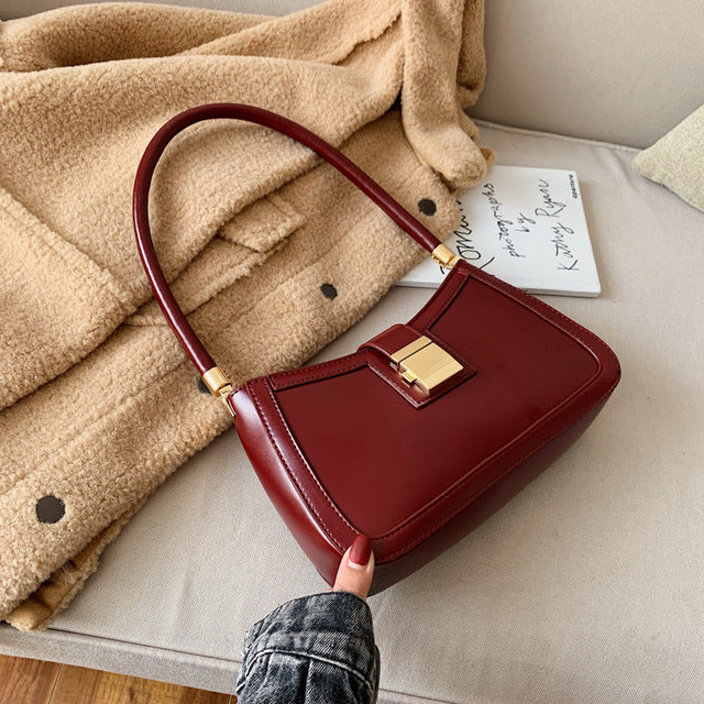 Solid color one shoulder diagonal bag