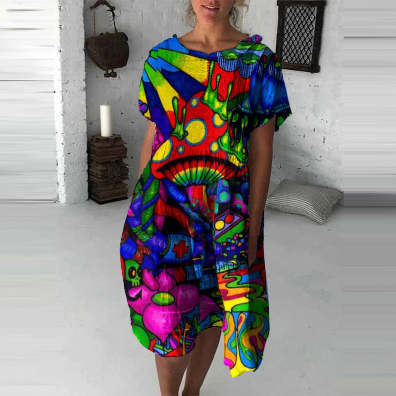 Summer Women's Fashion Print Dress
