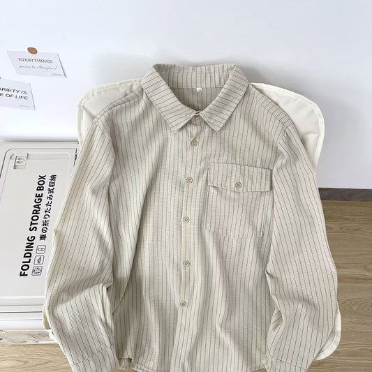 Retro Long-sleeve Shirt Jacket Men
