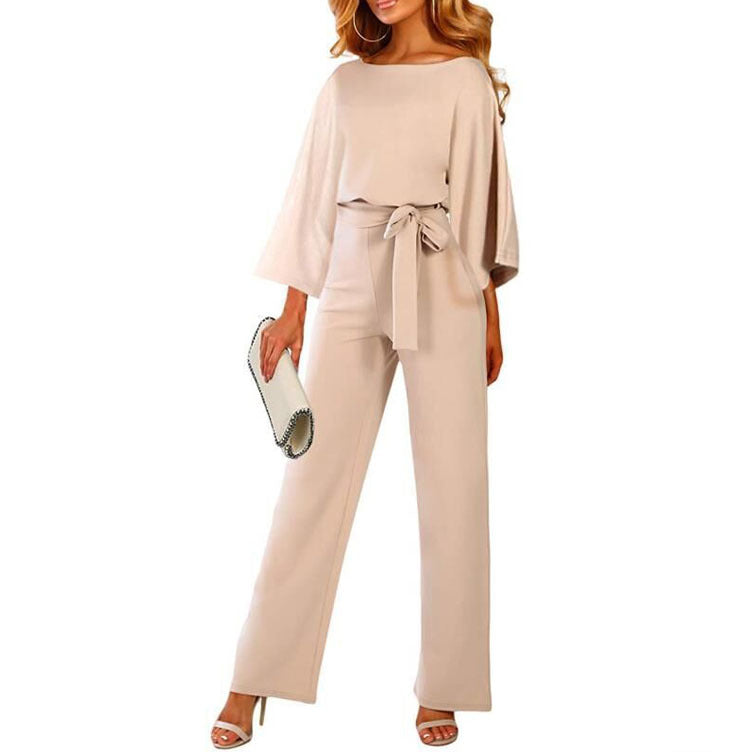 Fall Winter Fashion Batwing Long Sleeve Lace-up Women's One-piece