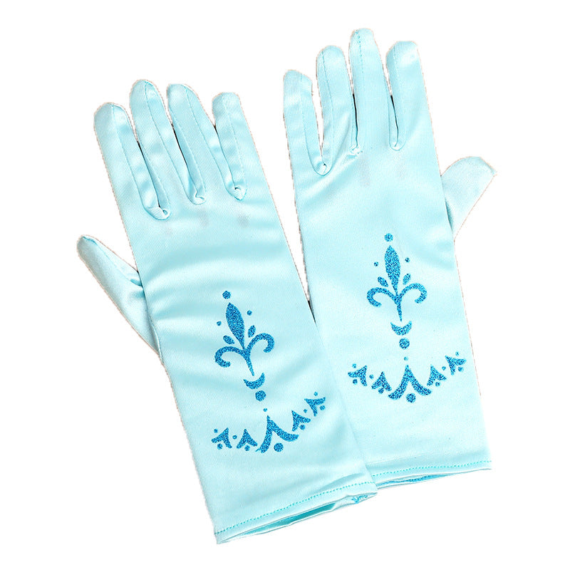 Children's Fashion Simple Printed Satin Gloves