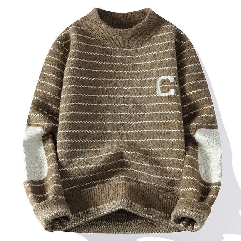 New Half Turtleneck Faux Mink Cashmere Sweater Men