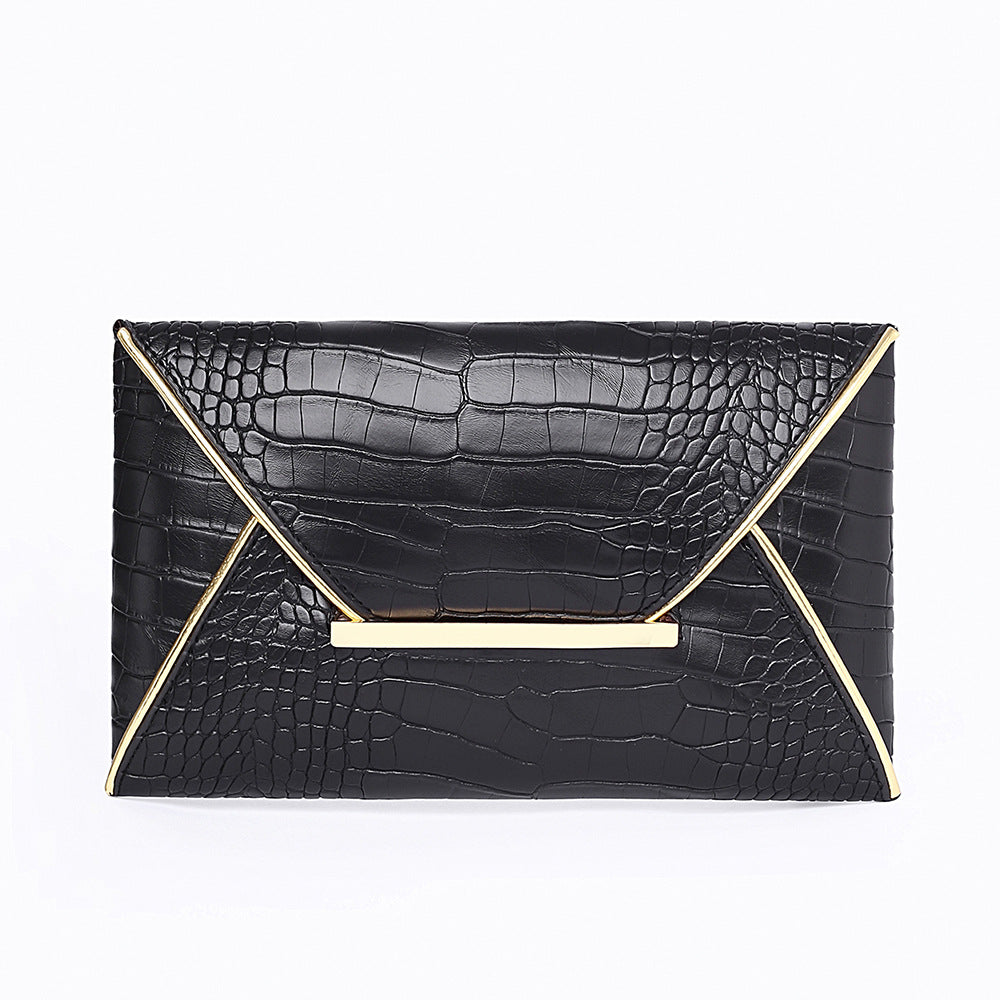 Fashion bright solid color Pu envelope hand bag