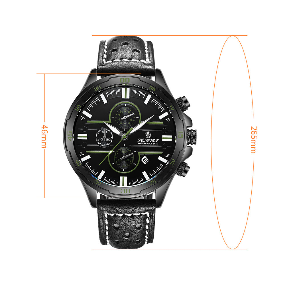 Multifunctional sports quartz men's watch