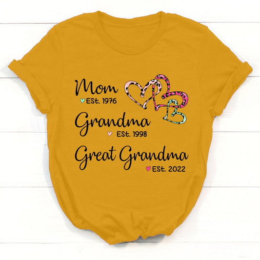 Women's Summer Grandma Alphabet Print Short Sleeves