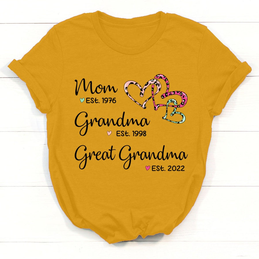 Women's Summer Grandma Alphabet Print Short Sleeves