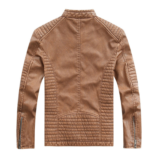 Style Washed Men's Pu Leather Jacket 3New