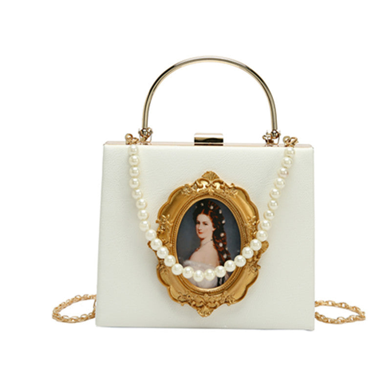 Pearl single shoulder messenger small square bag