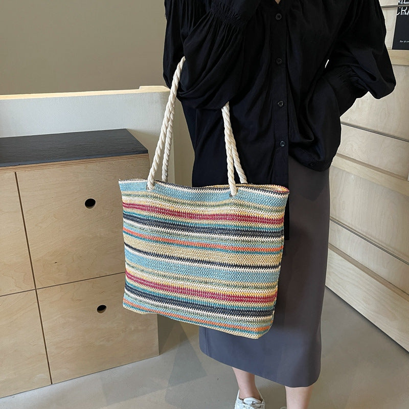 Straw Woven Large Capacity Woven Shoulder Bag