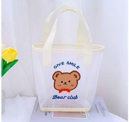 Teenage Girls Handheld Female Mesh Makeup Bag