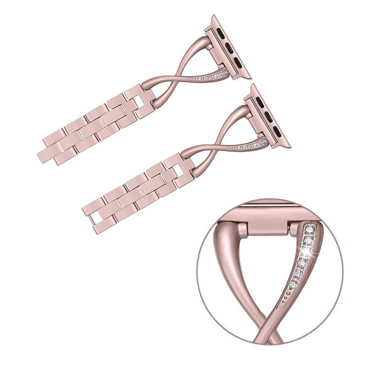 Compatible with Apple, Women Watch Band For Watch Bands 38mm 42mm Diamond Stainless Steel Bracelet For Iwatch Series 3 2 1 Bracelet