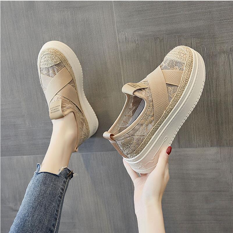 Mesh Platform Slip On Loafer Flat Sole