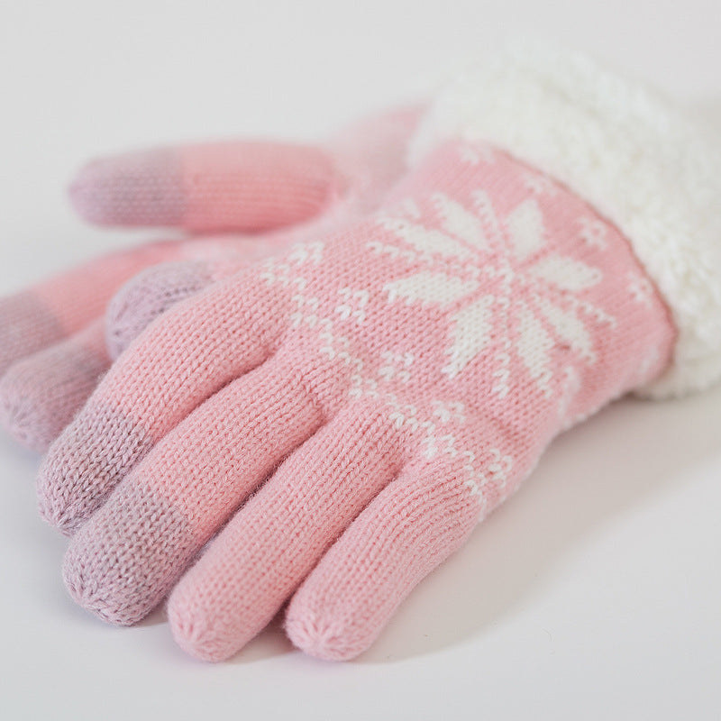 Double thickening plus velvet winter warm gloves