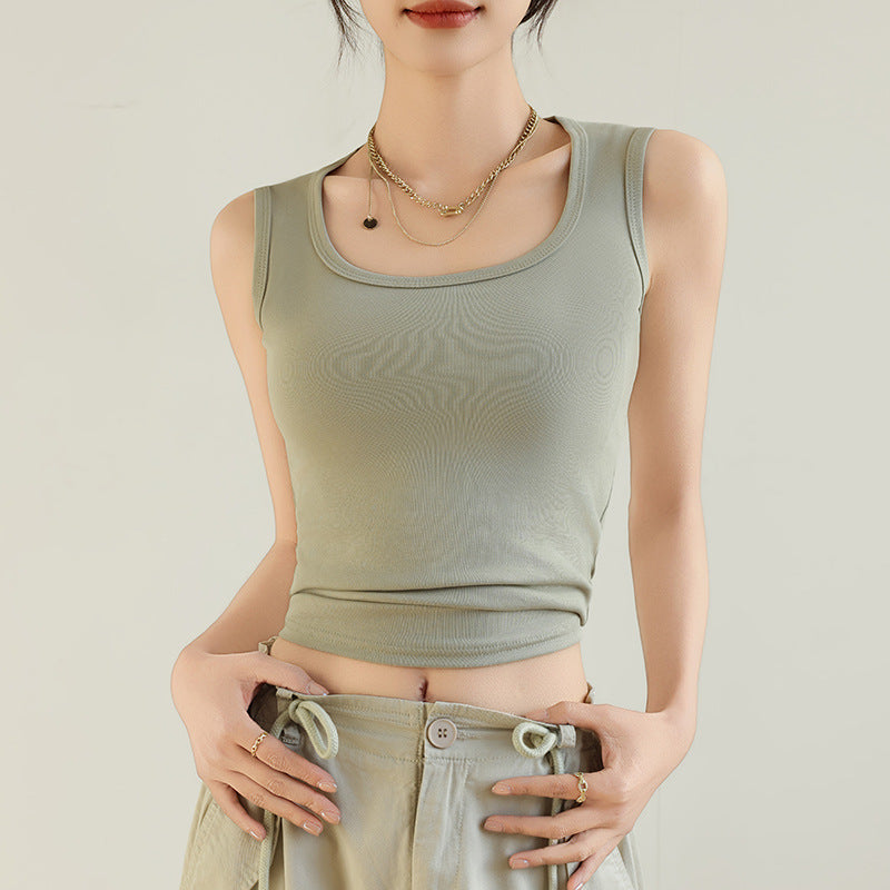 Pure Cotton Camisole Women's Inner Wide Shoulder Bottoming Top