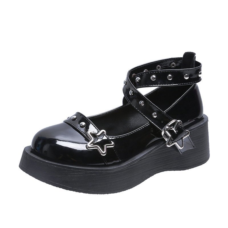 Schoolgirls' Trendy Retro Small Leather Shoes