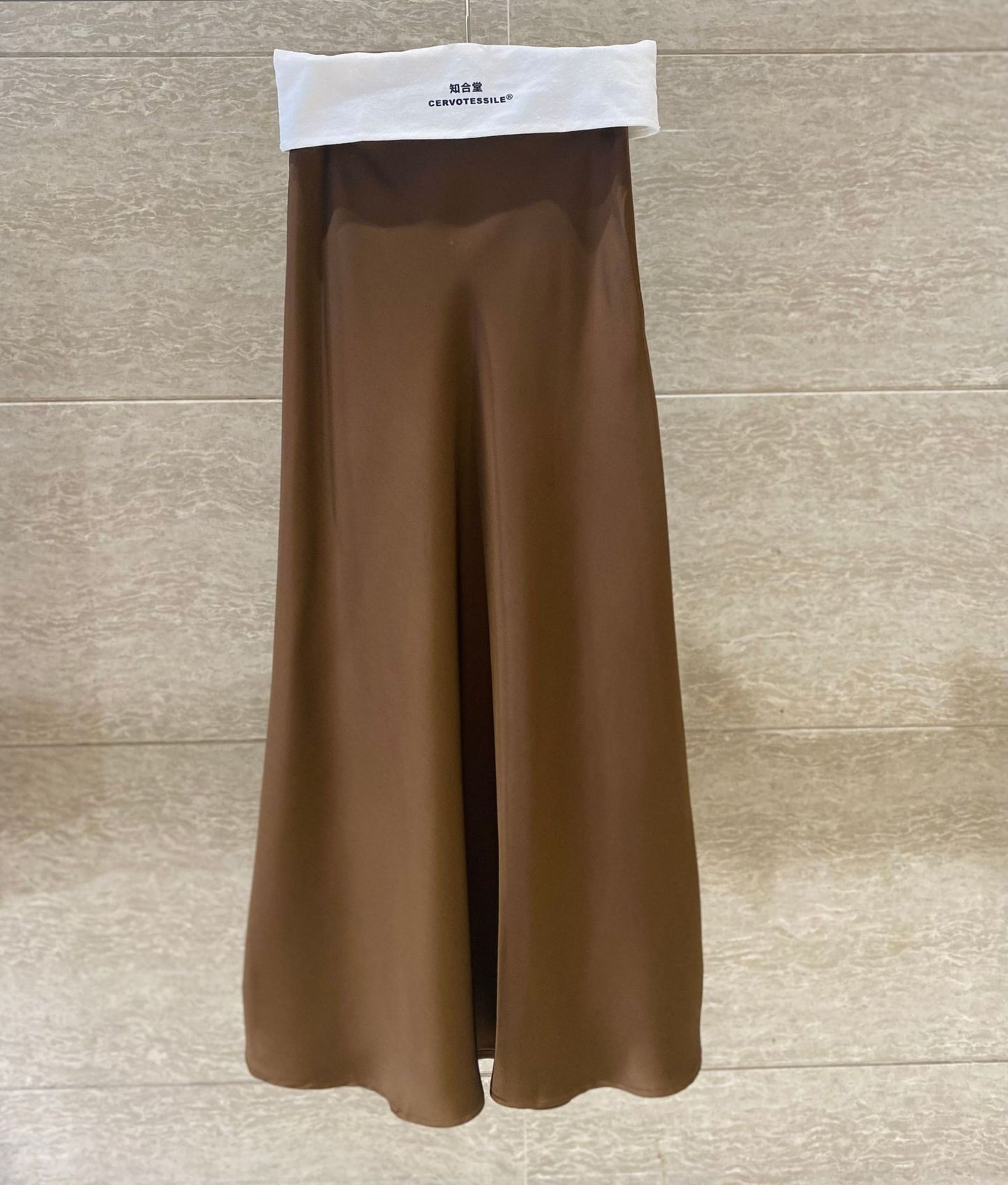 Oblique Cut Glossy Silky Half Body New Acetate Satin Temperament High Waist Fishtail Skirt