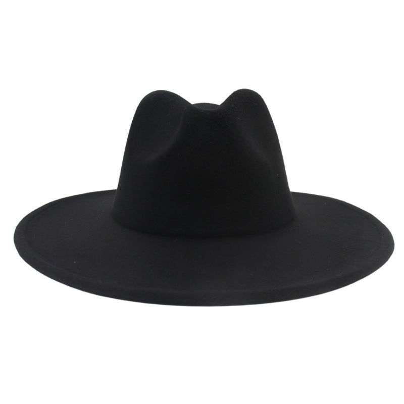Large Brim Solid Color Cashmere Fashion Felt Jazz French Top Hat
