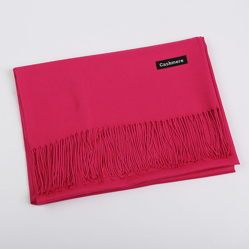 Solid Color Artificial Cashmere Scarf Female 220g Warm Shawl