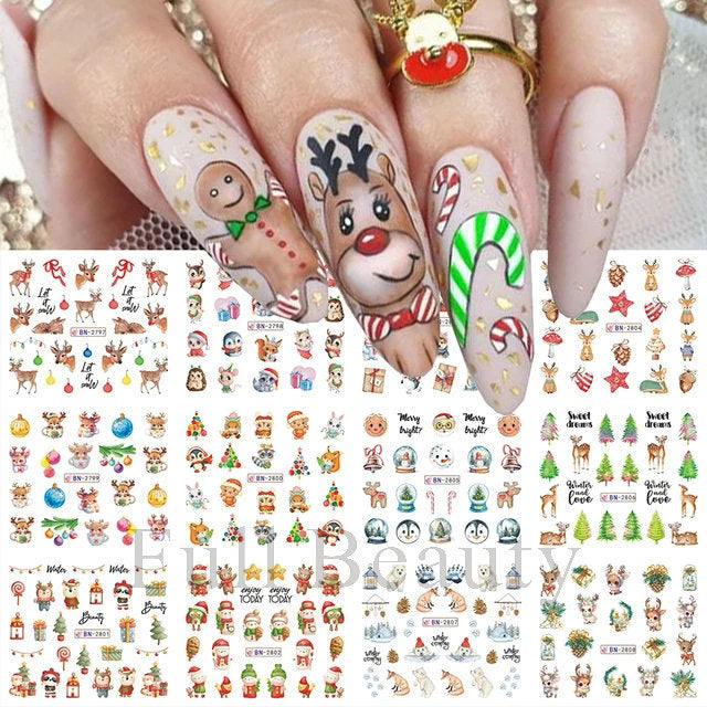 Cartoon Animal Nail Beauty Water Printing Stickers