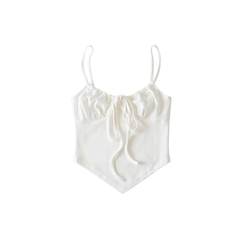 Women's Retro Drawstring Camisole Triangle Hem