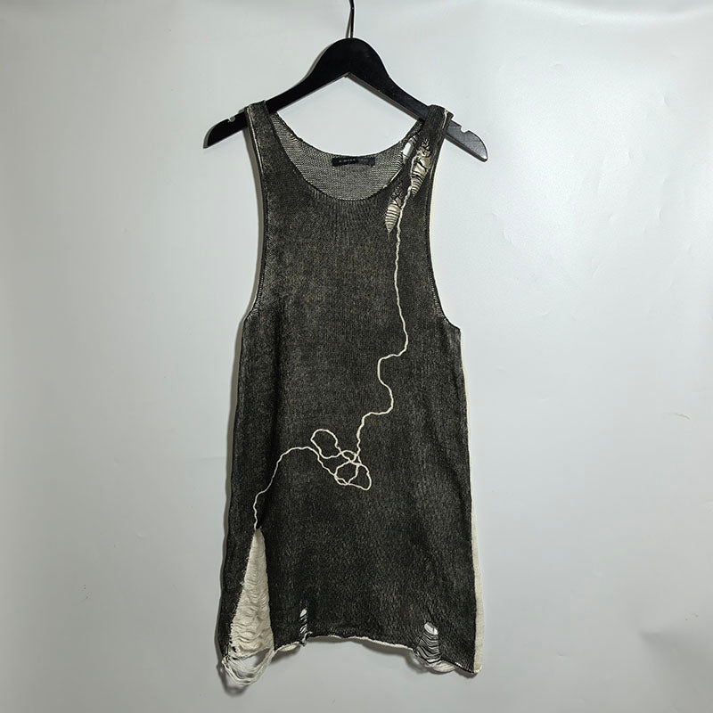 Round Neck Knitted Printing And Dyeing Cotton Vest