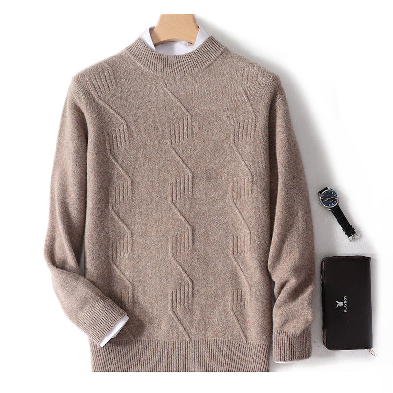 Efterår Og Vinter Mænds Halv-Rullekrave Tyk Sweater Løs Langærmet Varm