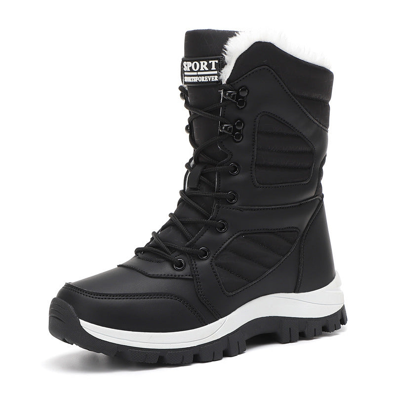 Thickened Long Wool Plus Velvet Warm Snow Boots