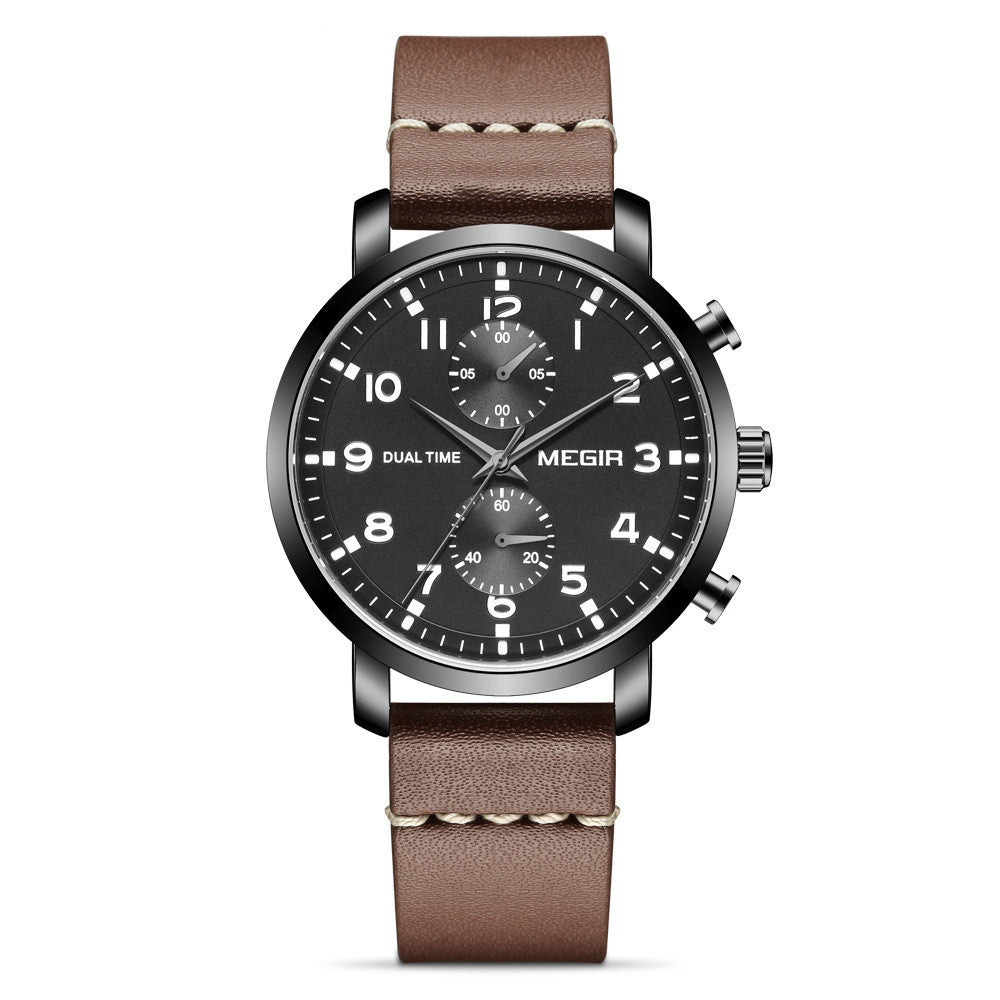 New Men's Five-hand Sports Running Second Disc Steel Band Quartz Sports Watch