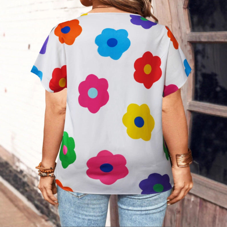Women's Printing T-shirt Casual Short Sleeve