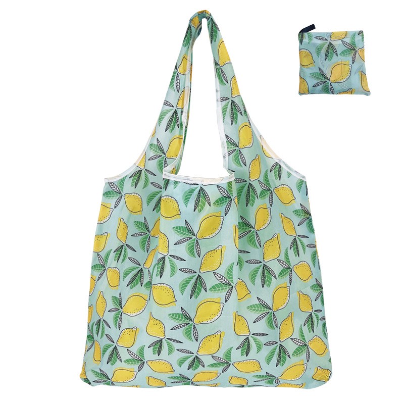 Floral Cloth Portable Shopping Bag Polyester Folding 190T